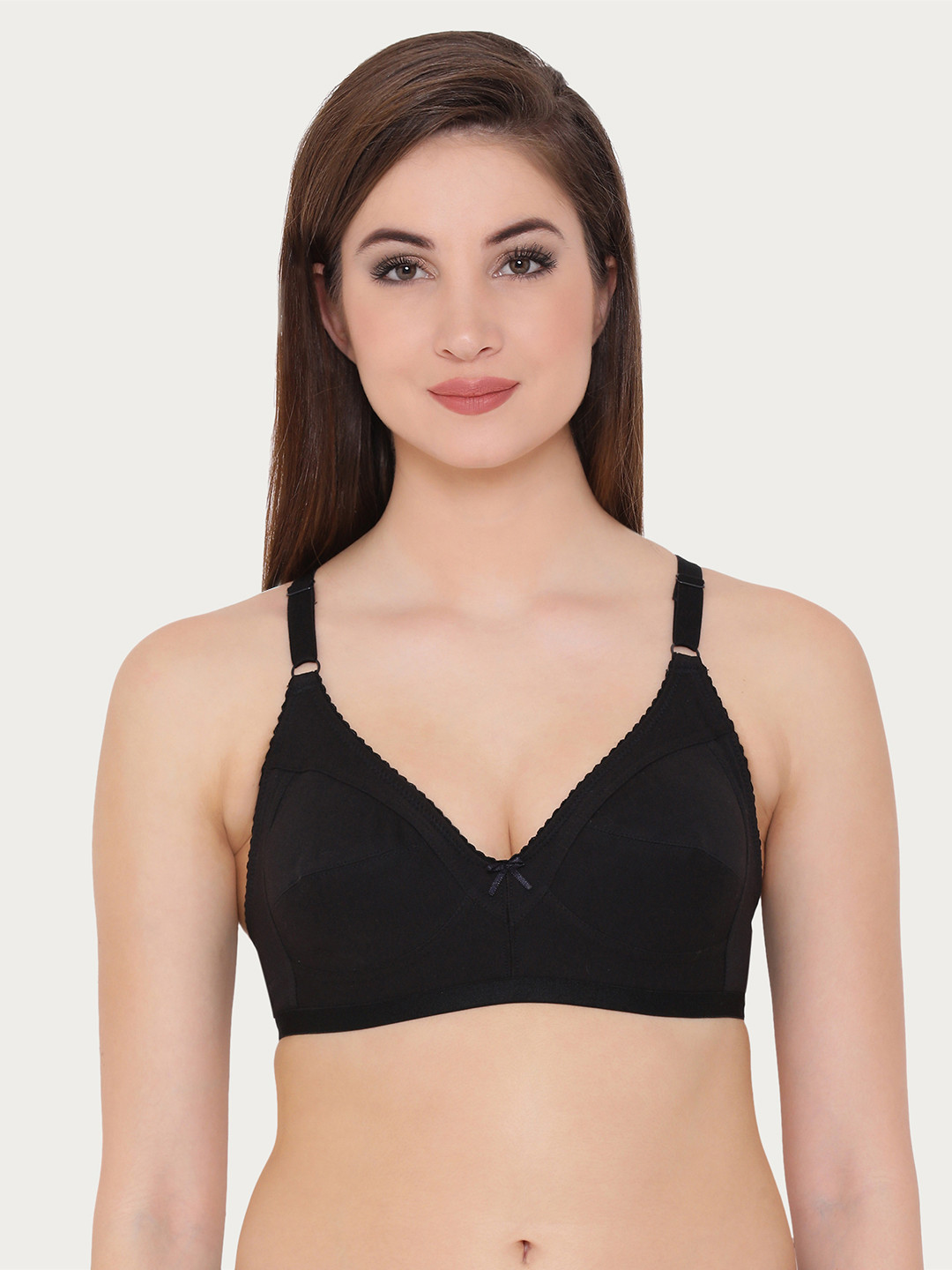 Buy Clovia Cotton Rich Non Padded Full Support Bra In Black Bra for