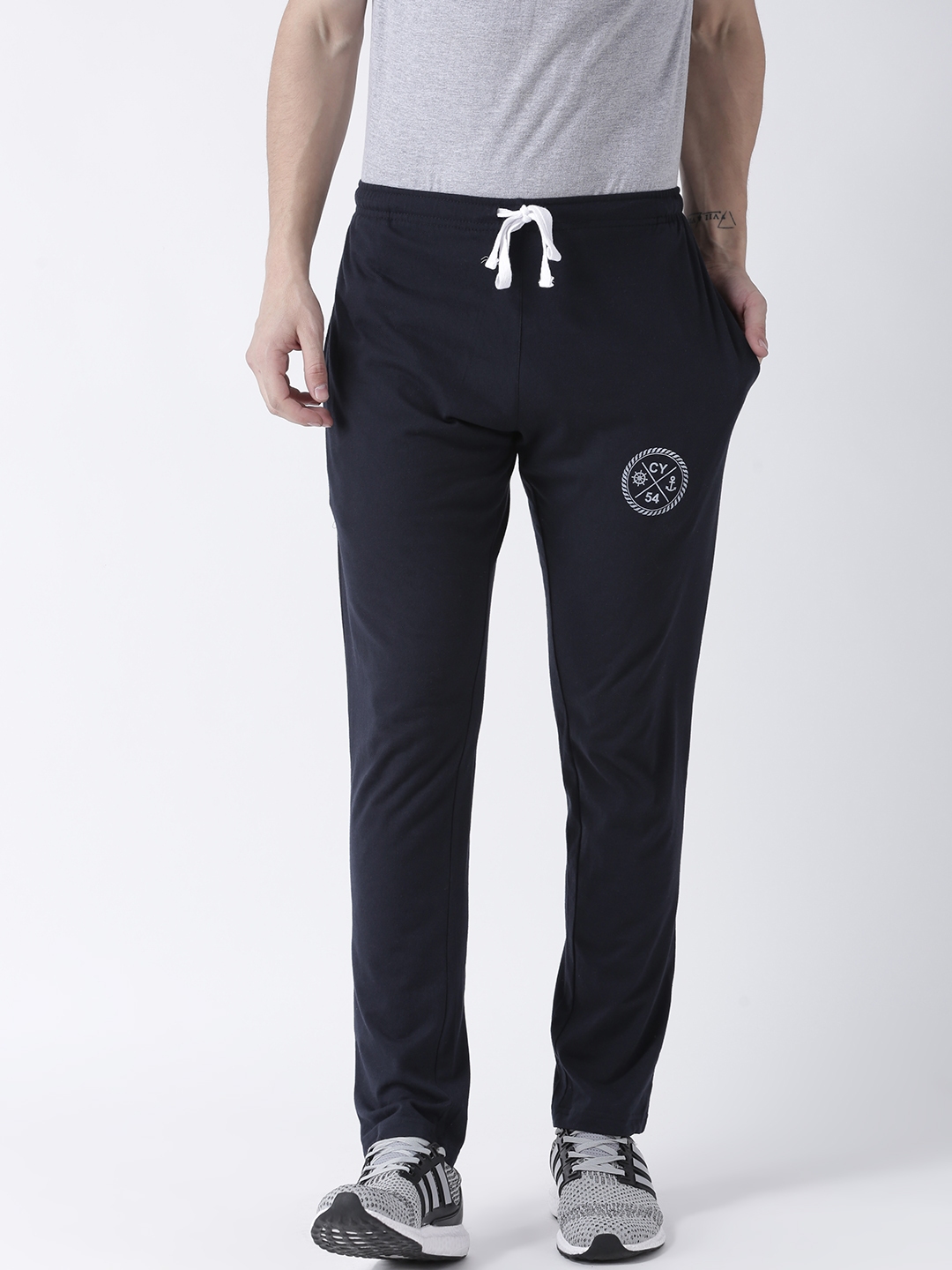 navy track pants