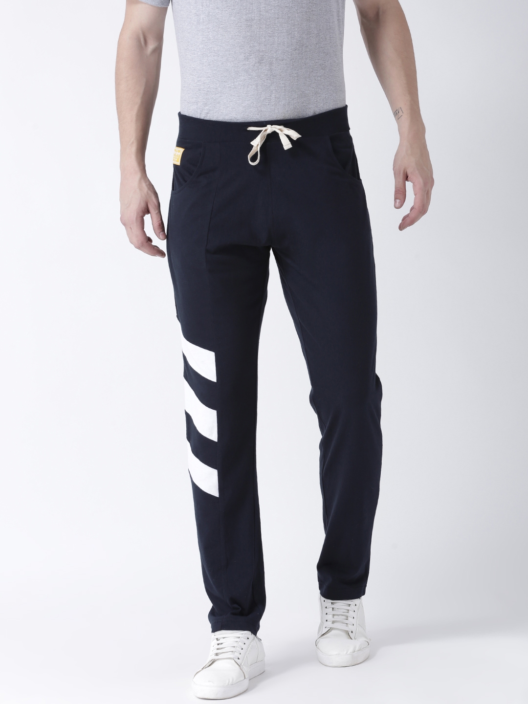 navy track pants mens