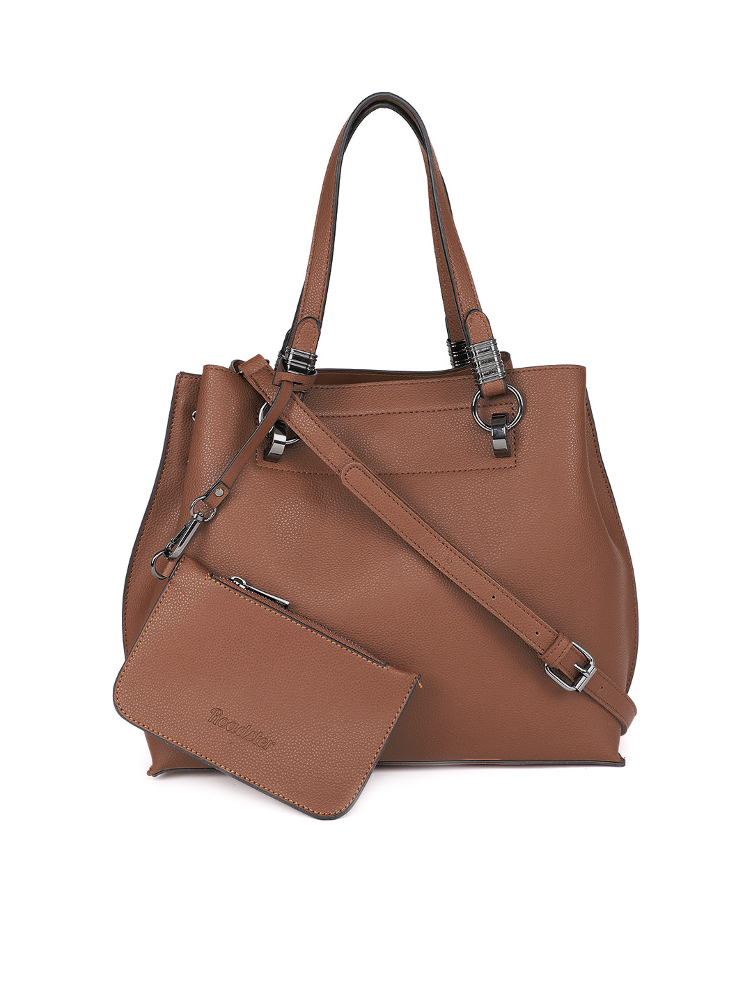 Buy Roadster Brown Solid Handheld Bag Handbags for Women 4606149 Myntra