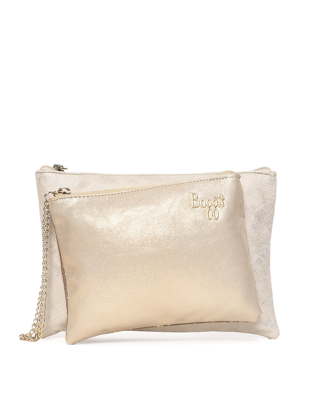 Buy Baggit Muted Gold Toned Solid Clutch Clutches for Women 4608475