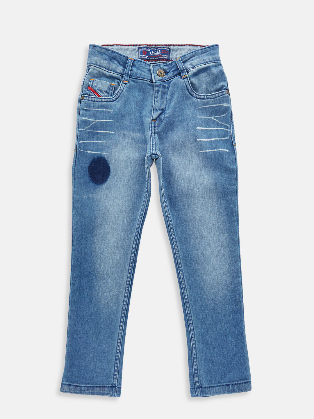 Buy CHALK By Pantaloons Boys Blue Regular Fit Mid Rise Clean Look