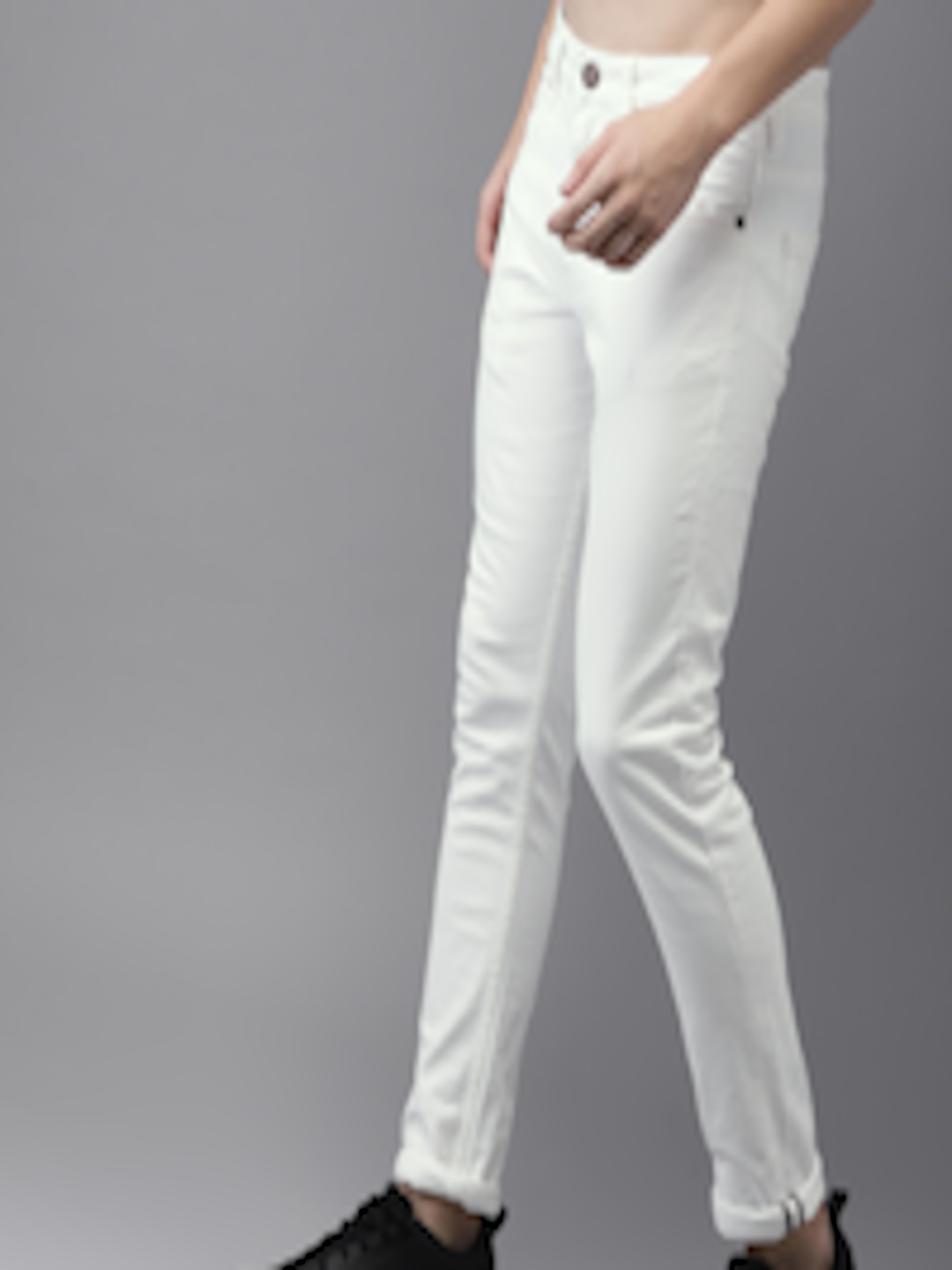 Buy HERE&NOW Men White Skinny Fit Mid Rise Clean Look Stretchable Jeans ...