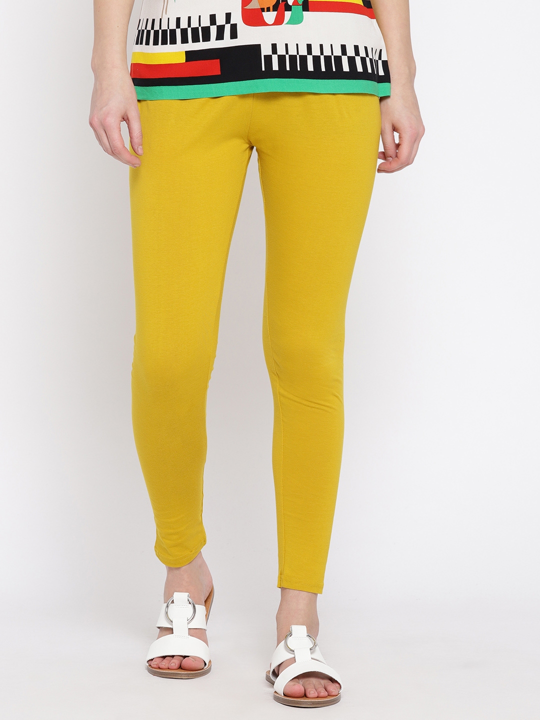Buy Rangriti Mustard Yellow Leggings - Leggings for Women 4609853 | Myntra
