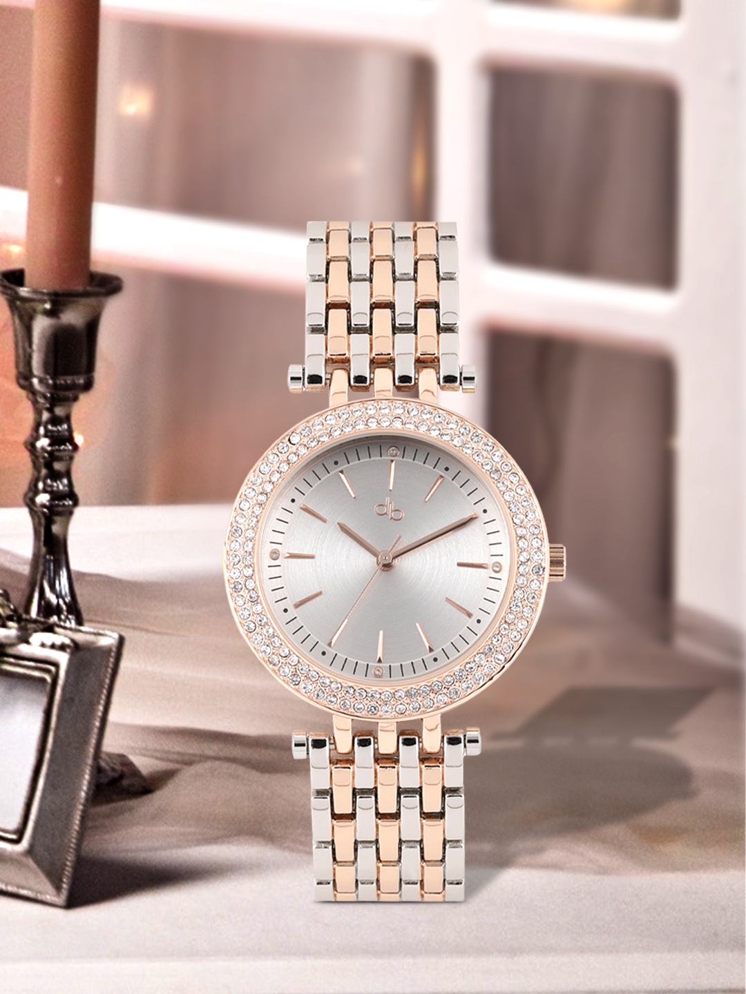 Buy DressBerry Women Silver Toned Embellished Analogue Watch MFB PN WTH ...