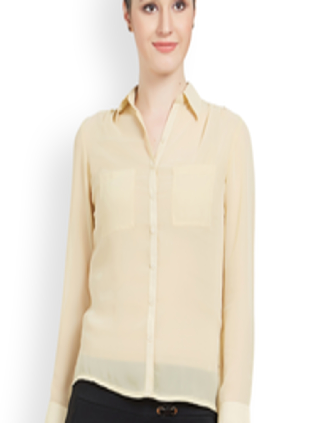 Buy Bombay High Women Beige Slim Fit Solid Casual Shirt - Shirts for ...