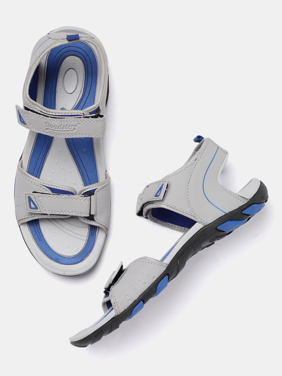 Buy Roadster Men Grey & Blue Sports Sandals Sports Sandals for Men