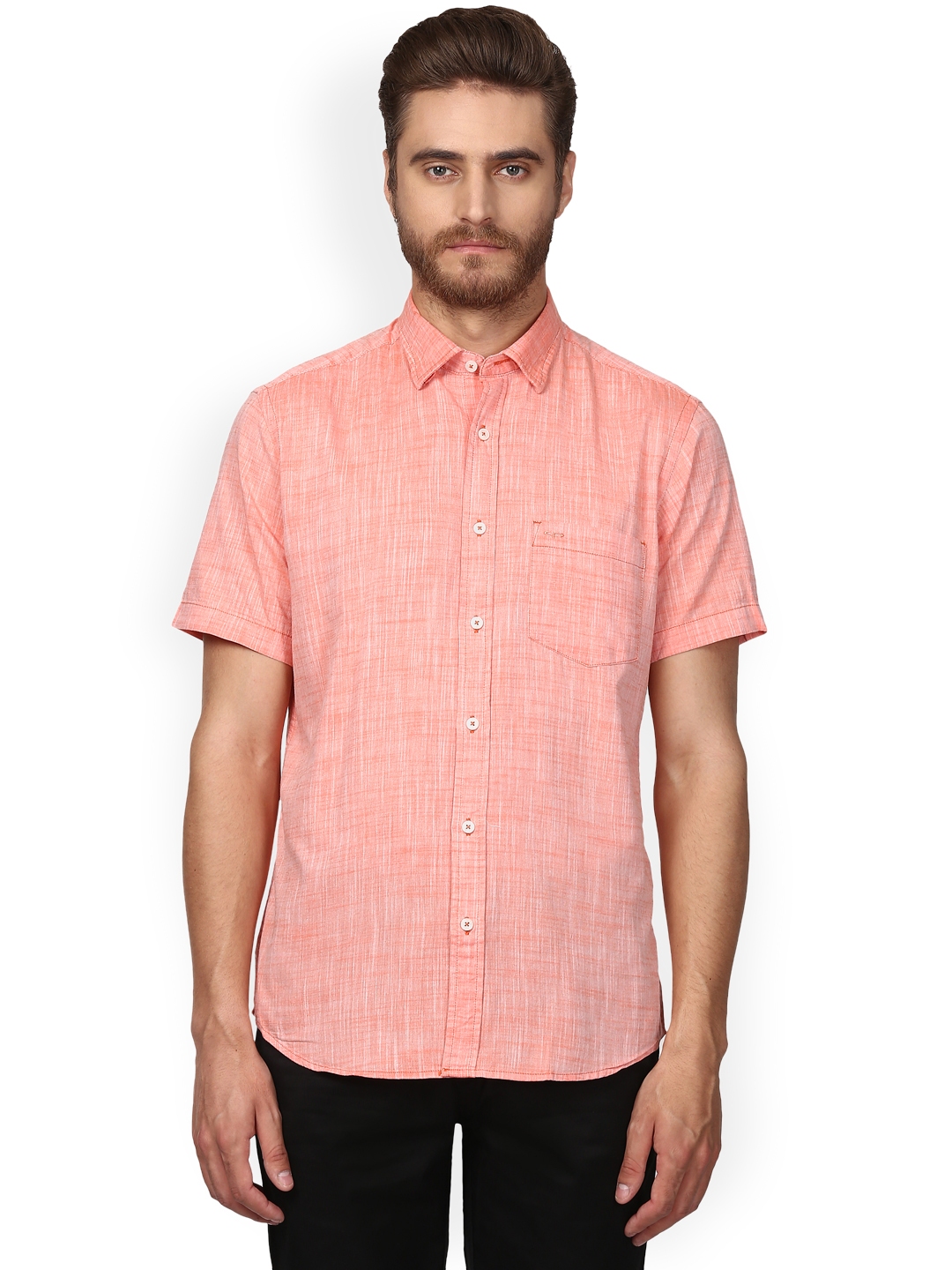 peach color shirt combination