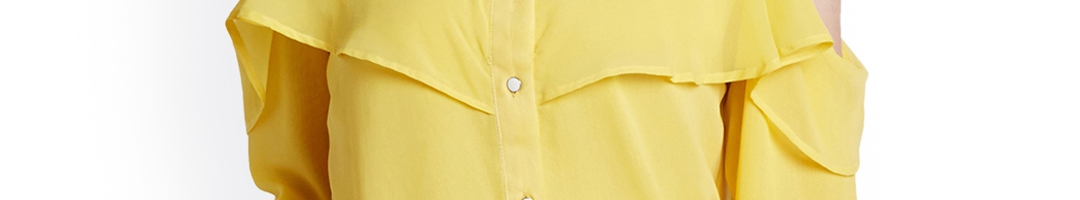 Buy TRENDY DIVVA Women Yellow Comfort Regular Fit Solid Casual Shirt ...