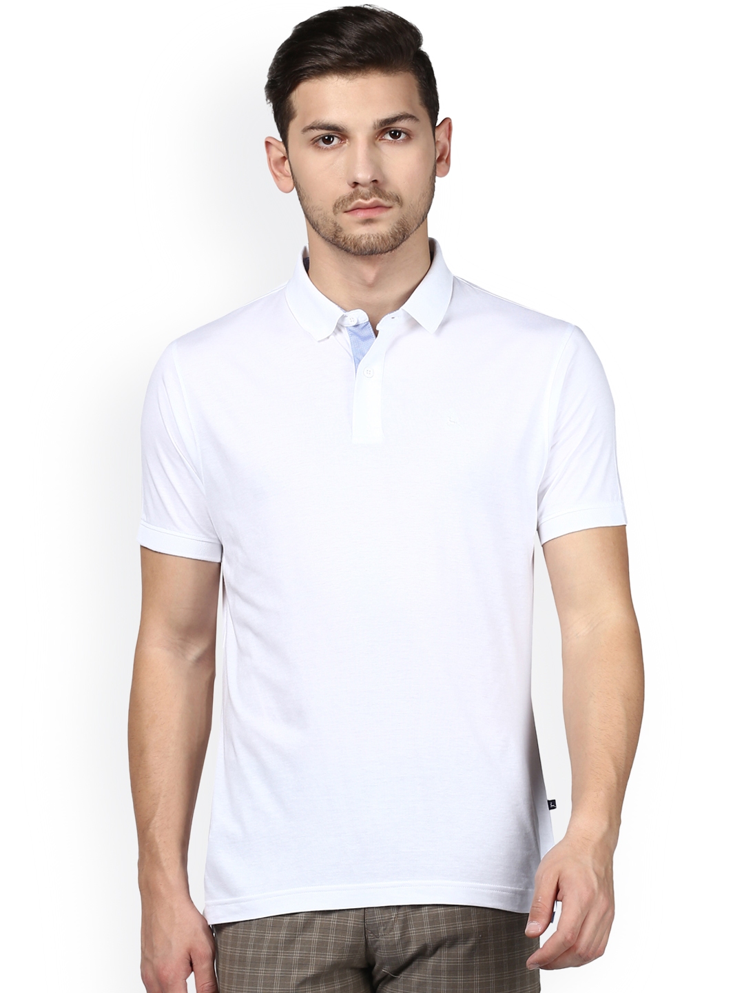 Buy Parx Men White Solid Polo Collar T Shirt - Tshirts for Men 4705087 ...