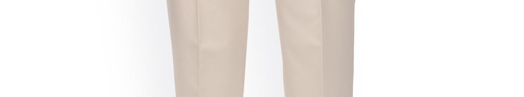 Buy Raymond Men Beige Solid Formal Trousers - Trousers for Men 4705231 ...