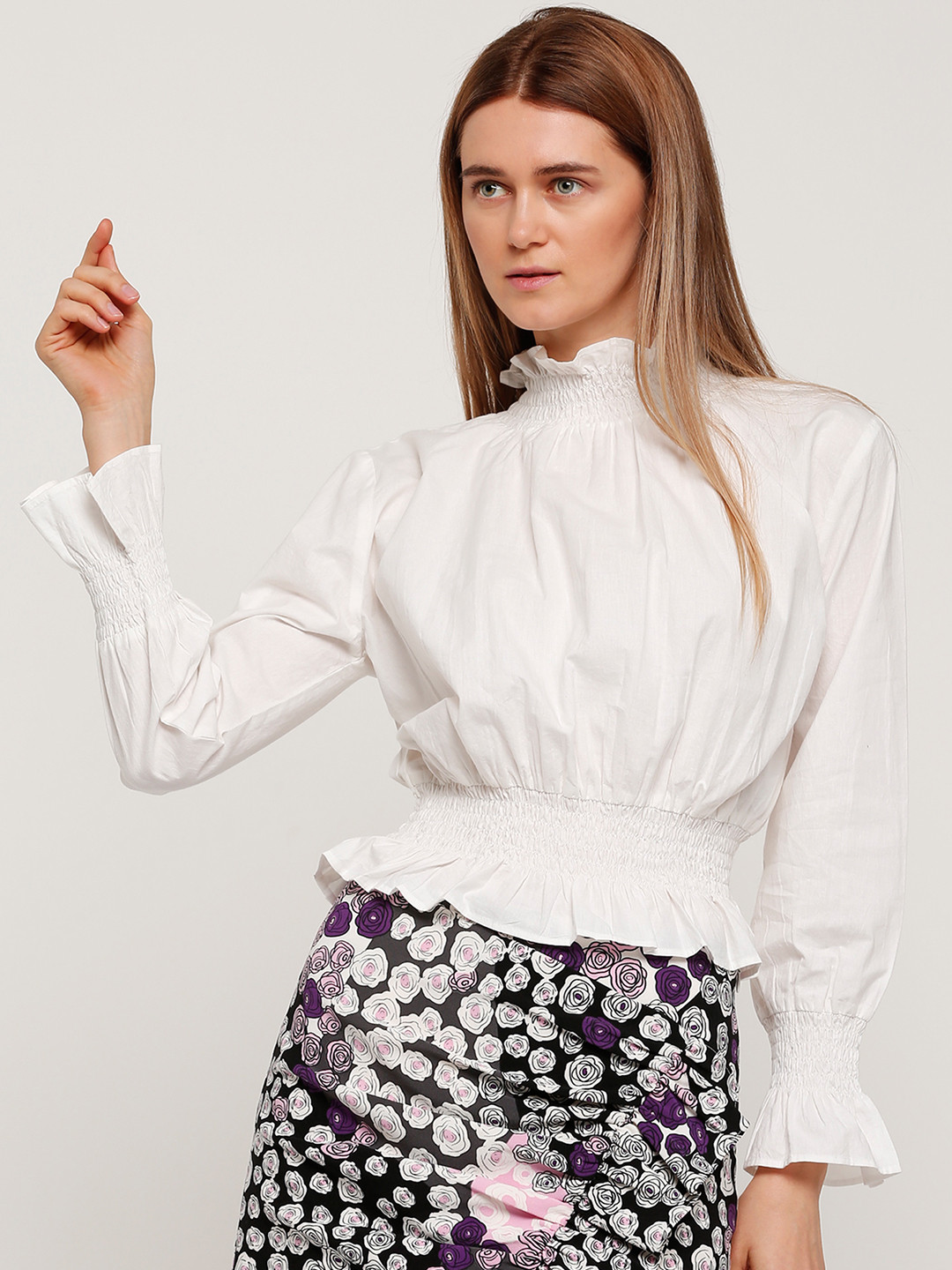 Buy Splash Women White Solid Blouson Pure Cotton Top - Tops for Women 4705361 | Myntra