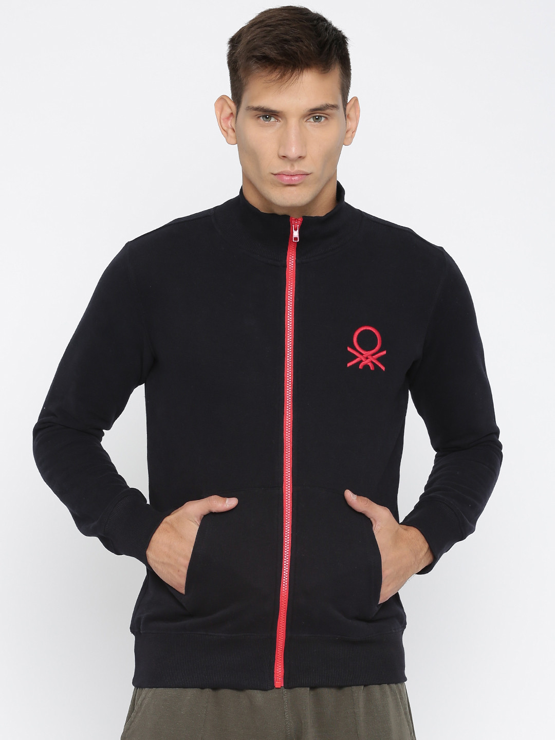 United colors of benetton black sweatshirt clearance