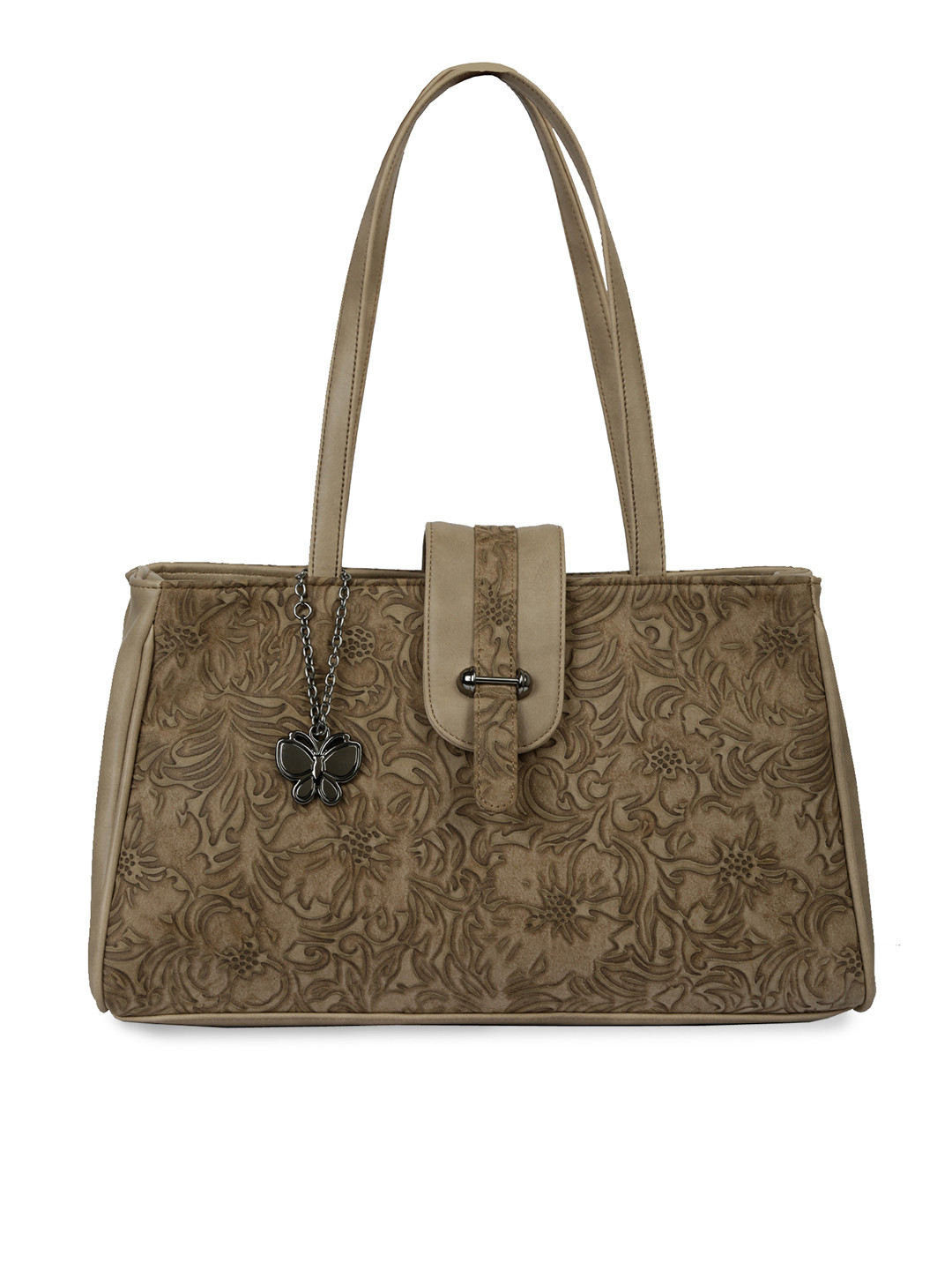 Buy Butterflies Khaki Self Design Shoulder Bag Handbags for Women