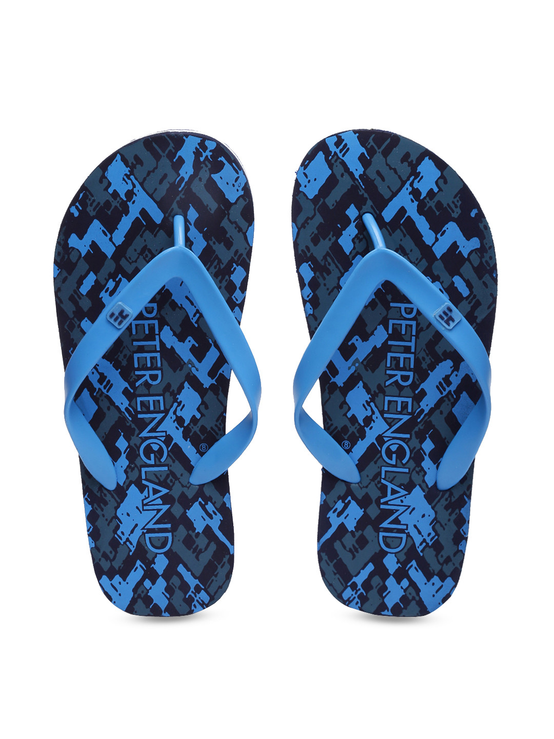 Buy Peter England Men Blue Printed Thong Flip Flops Flip Flops for