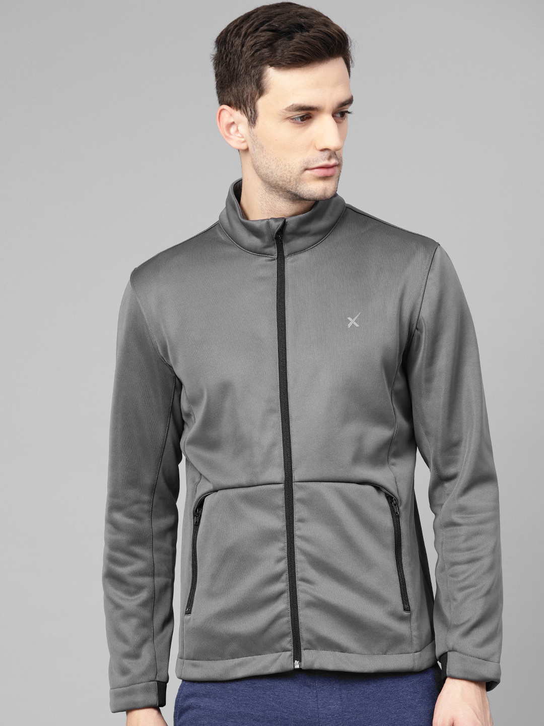 Buy HRX By Hrithik Roshan Men Grey Bonded Fleece Active Jackets  - Jackets for Men 4923965 | Myntra