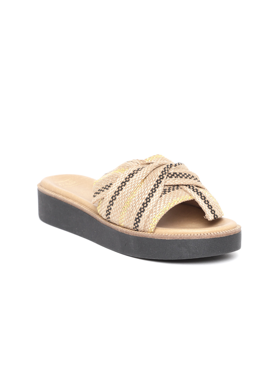 Buy Marks & Spencer Women Beige Woven Design Sandals Heels for Women