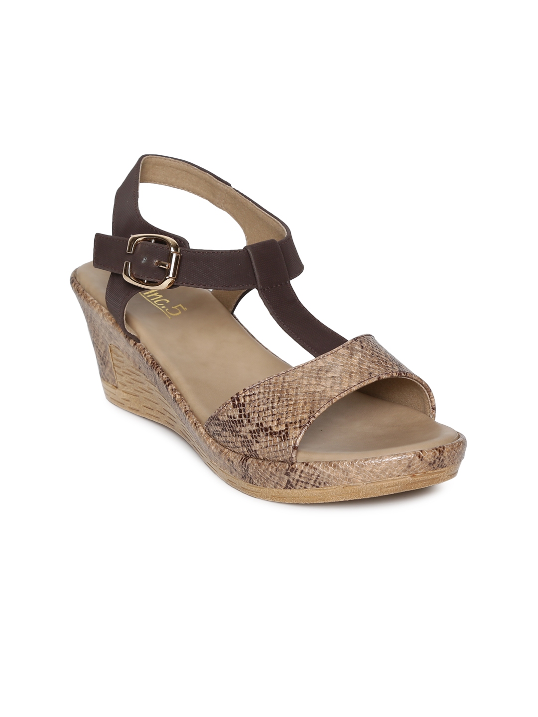 Buy Inc 5 Women Brown Solid Sandals - Heels for Women 4943958 | Myntra