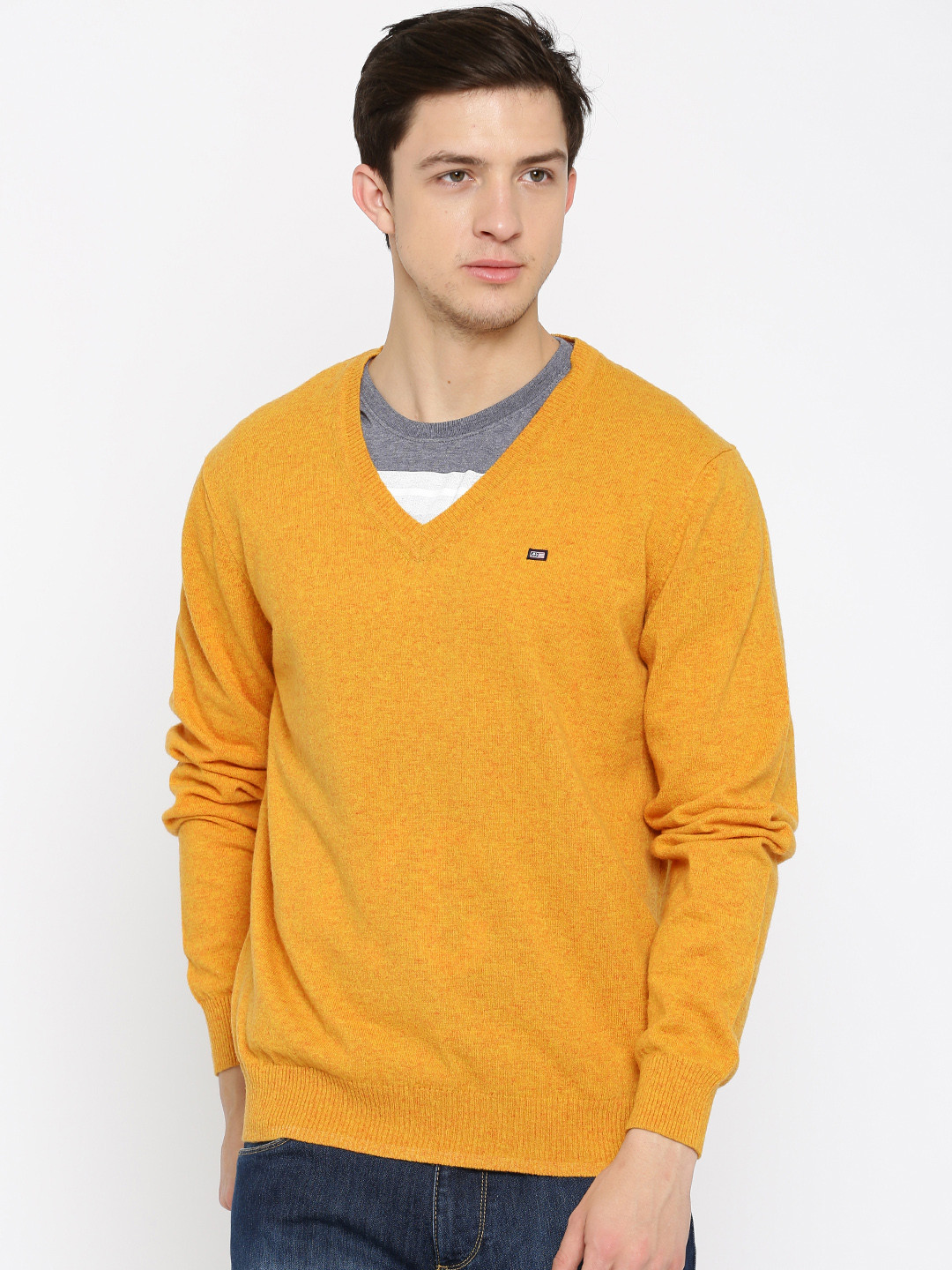 Buy Arrow Sport Mustard Yellow Sweater Sweaters for Men 507331 Myntra