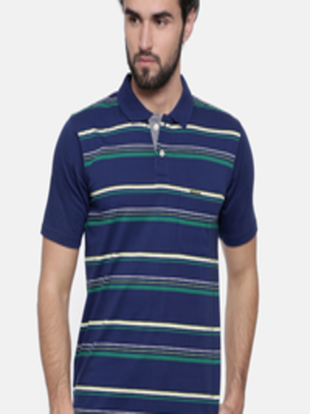 Buy Proline Men Blue Striped Polo Collar T Shirt - Tshirts for Men ...