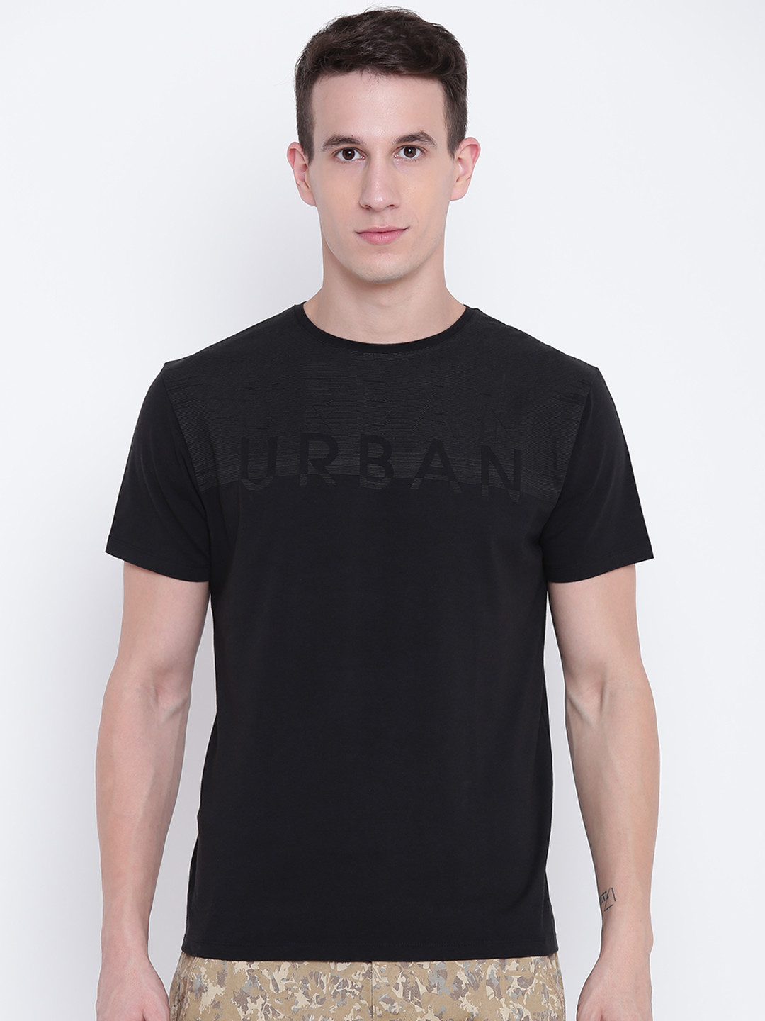 Buy Blackberrys Men Black Printed Round Neck T Shirt Tshirts for Men