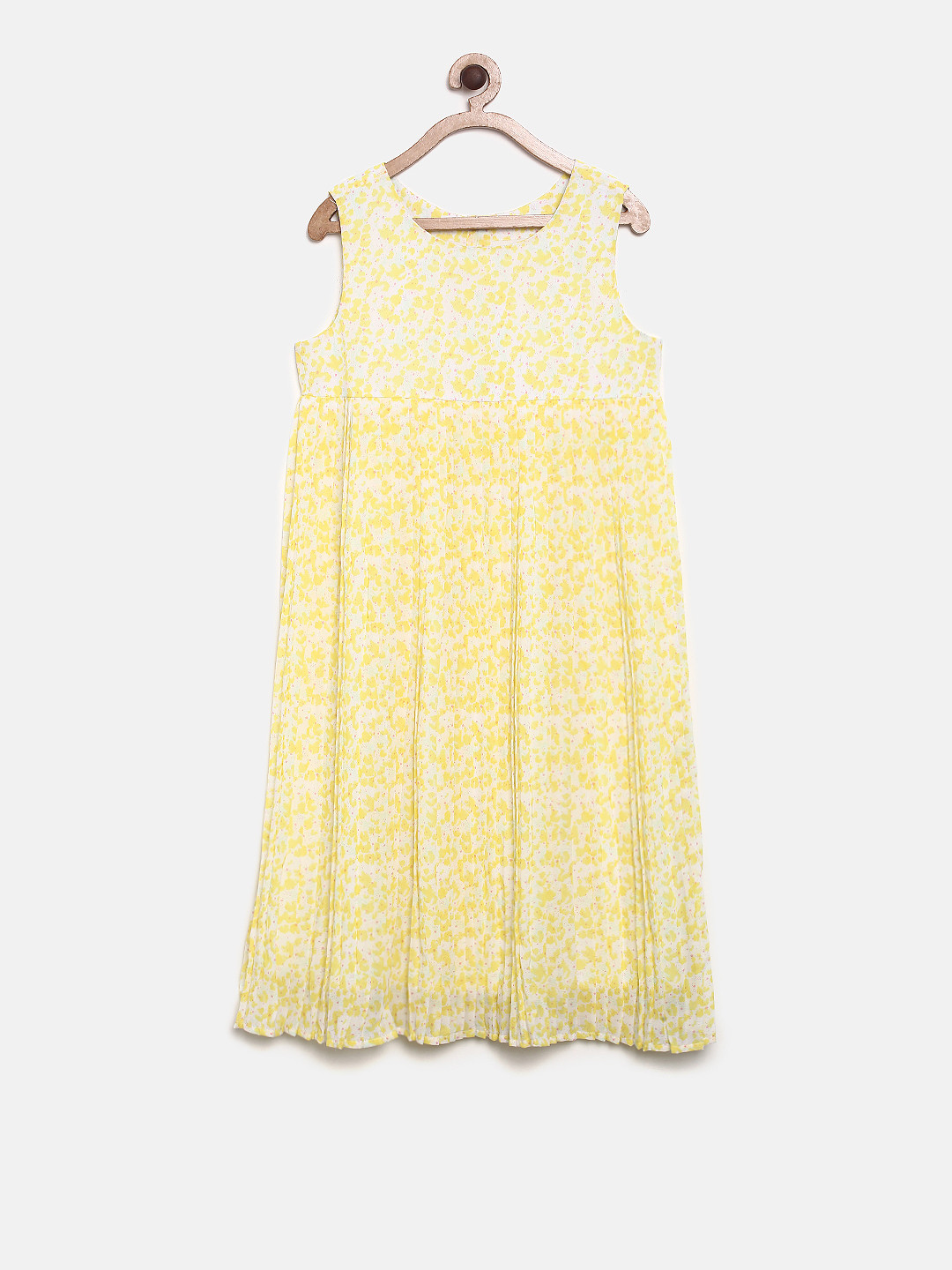Buy Allen Solly Junior Girls Yellow Striped A Line Dress - Dresses for Girls 5126794 | Myntra