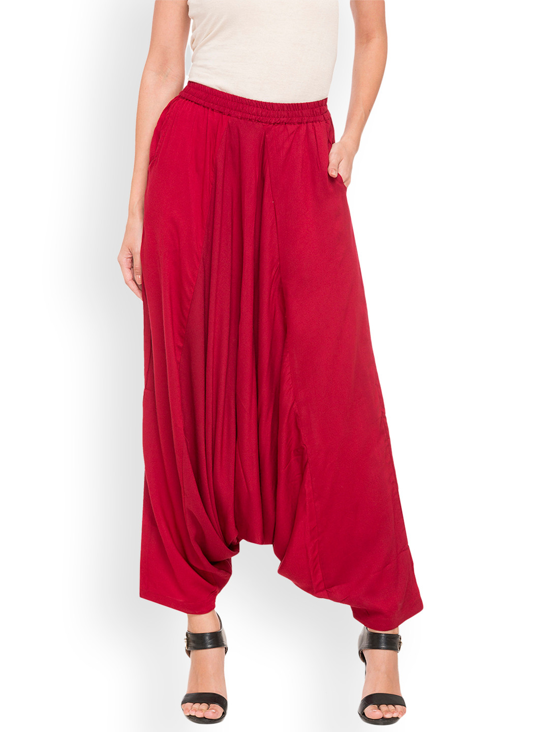 Buy Globus Red Solid Harem Pants Harem Pants for Women 5152324 Myntra
