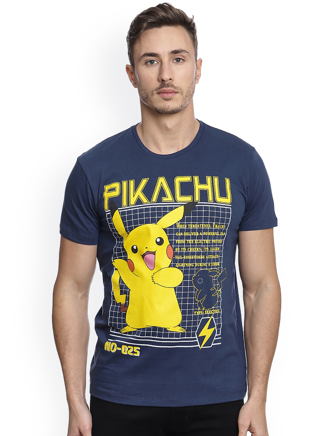 Buy Free Authority Men Blue Pokemon Printed T Shirt Tshirts for Men
