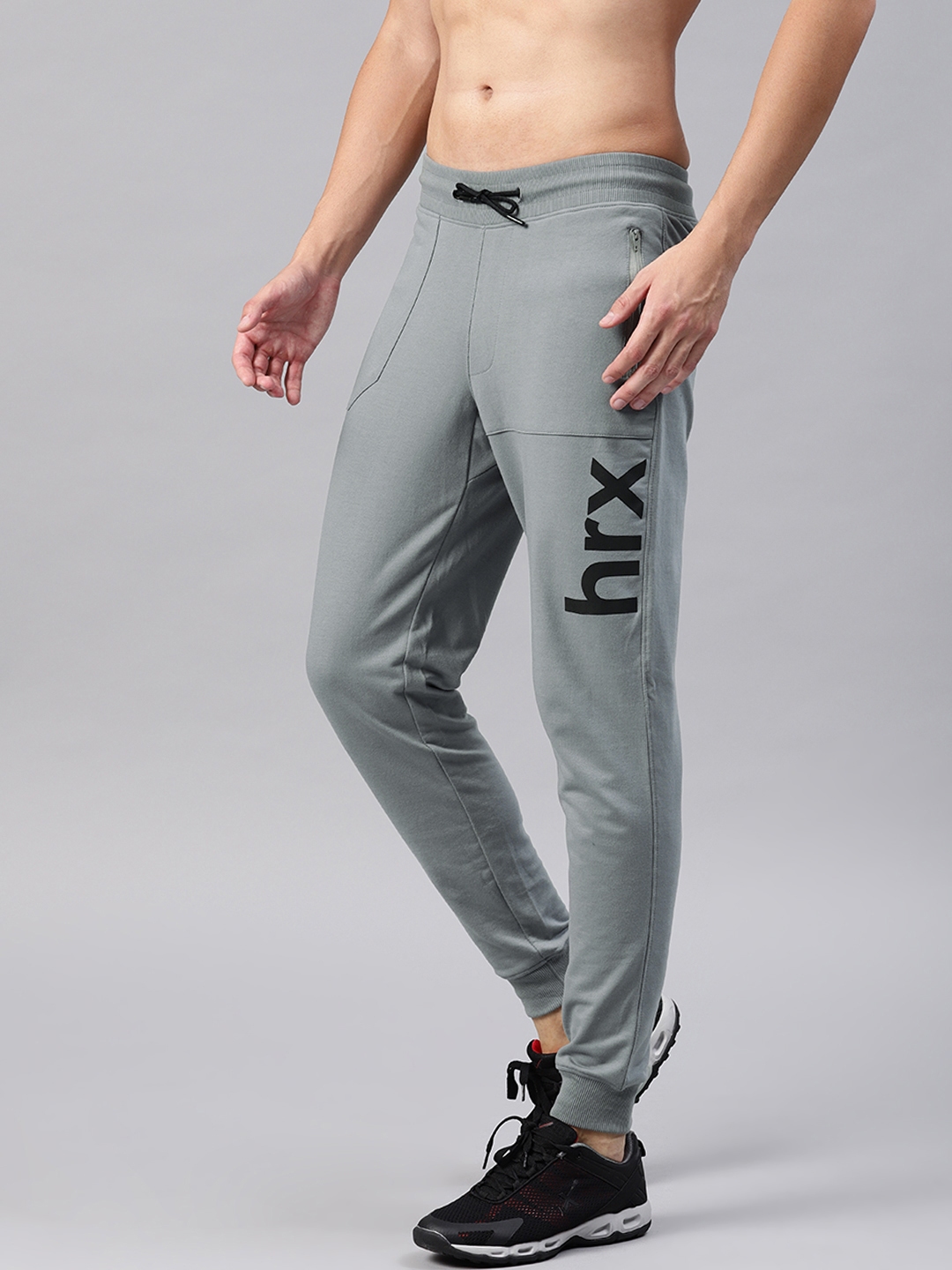 hrx grey track pants