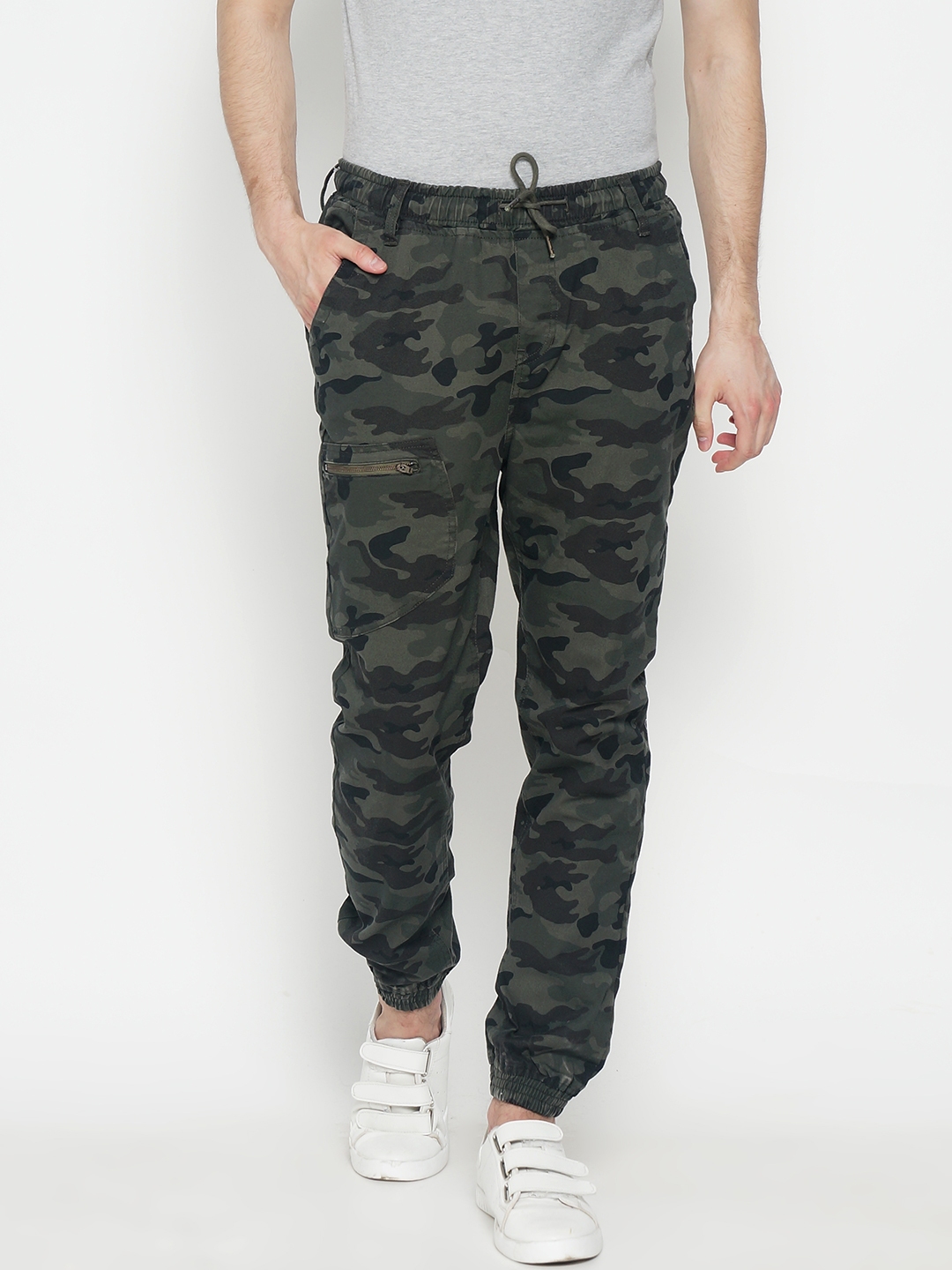 ivoc olive solid joggers
