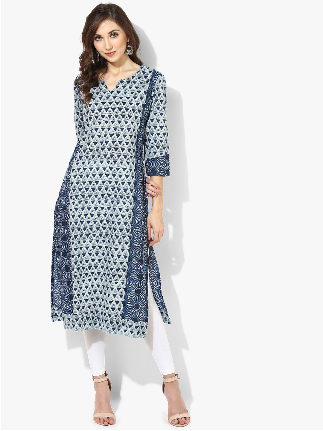 Buy Sangria Women Blue Printed Straight Kurta Kurtas for Women 5350222 Myntra