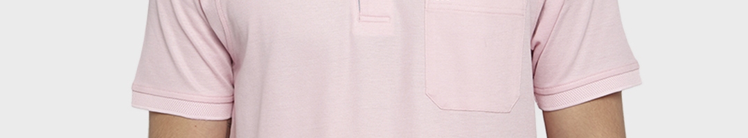 Buy Raymond Men Pink Solid Polo Collar Pure Cotton T Shirt - Tshirts ...