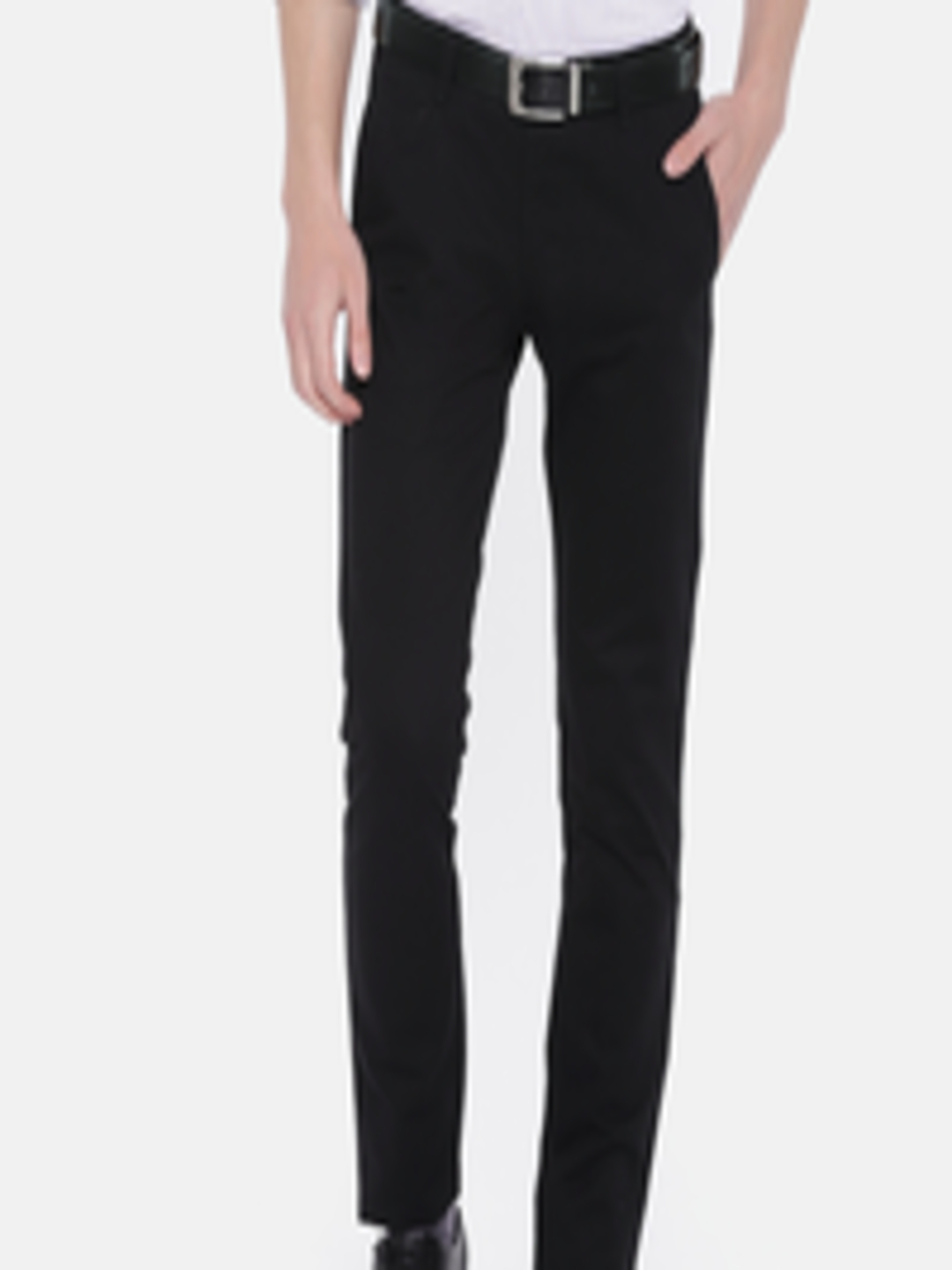 Buy Park Avenue Men Black Slim Fit Formal Tousers - Trousers for Men ...
