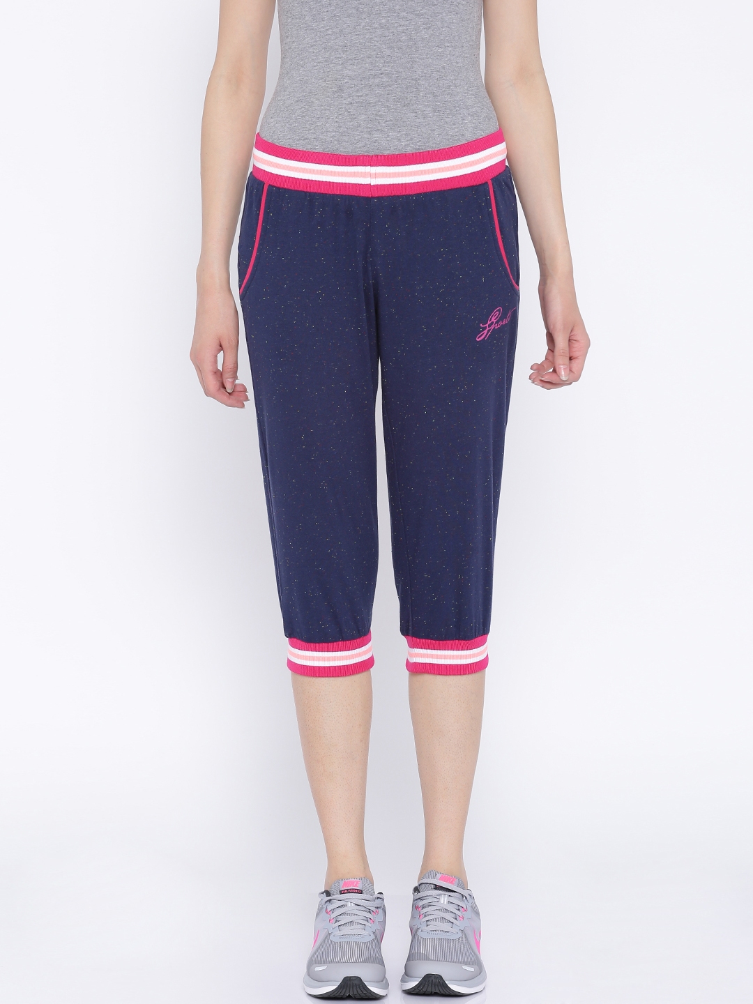 navy capris womens