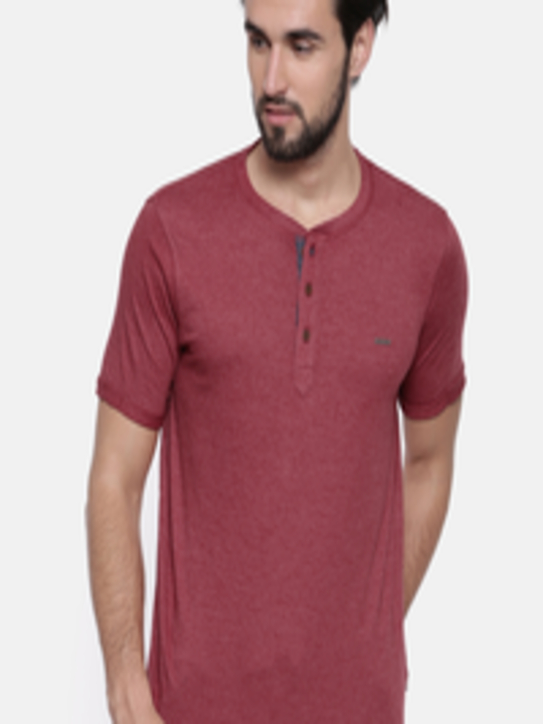 Buy Proline Men Red Solid Henley Neck T Shirt - Tshirts for Men 5363467 ...
