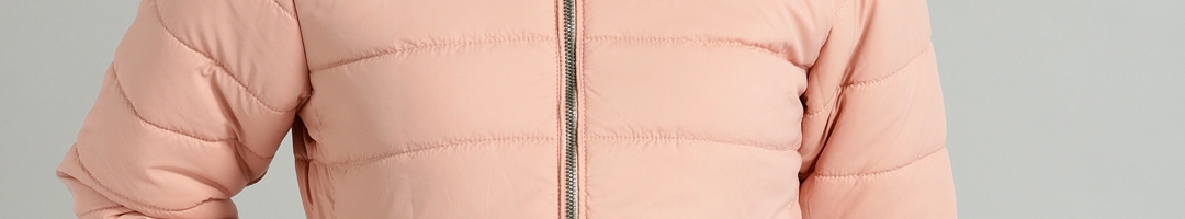 Buy Roadster Women Pink Solid Padded Jacket - Jackets for Women 5388163 ...