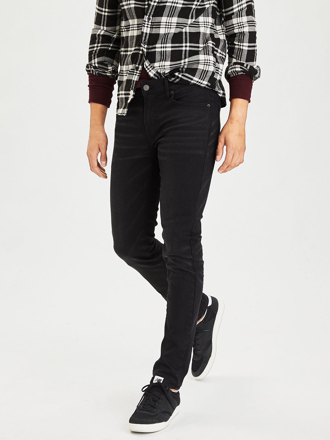 american eagle black stretch jeans