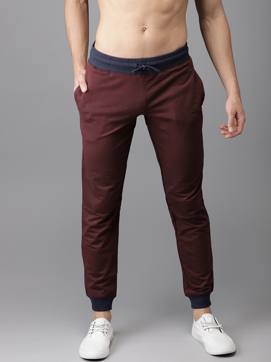 Buy HERE&NOW Men Maroon Jogger - Track Pants for Men 5395446 | Myntra