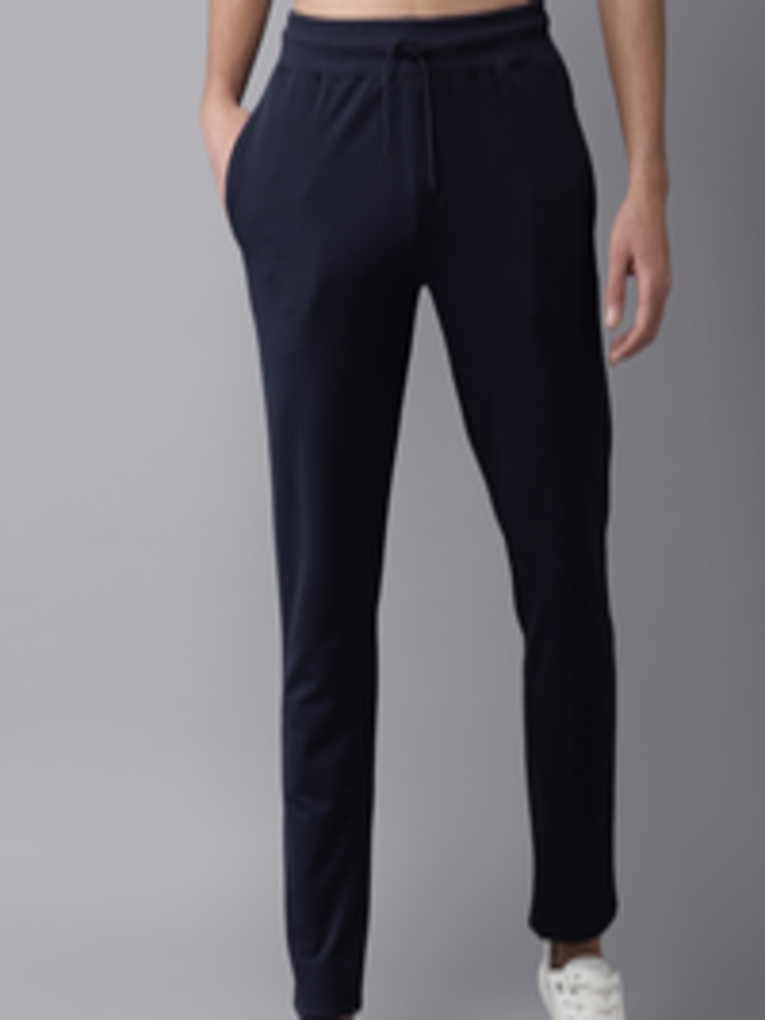 Buy HERE&NOW Men Navy Solid Straight Fit Regular Track Pants - Track ...