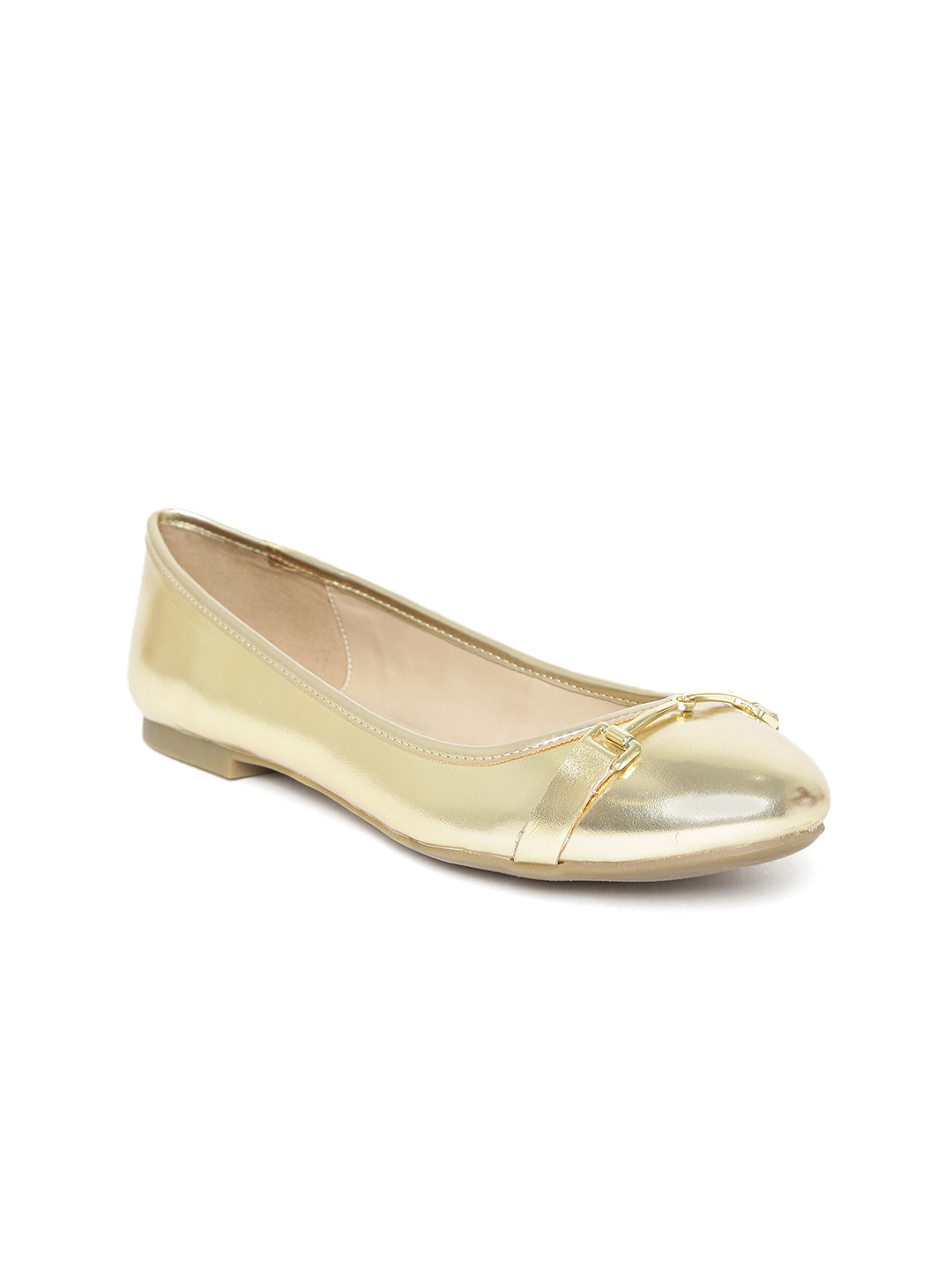 Buy ALDO Women Gold Toned Solid Ballerinas Flats for Women 5414463