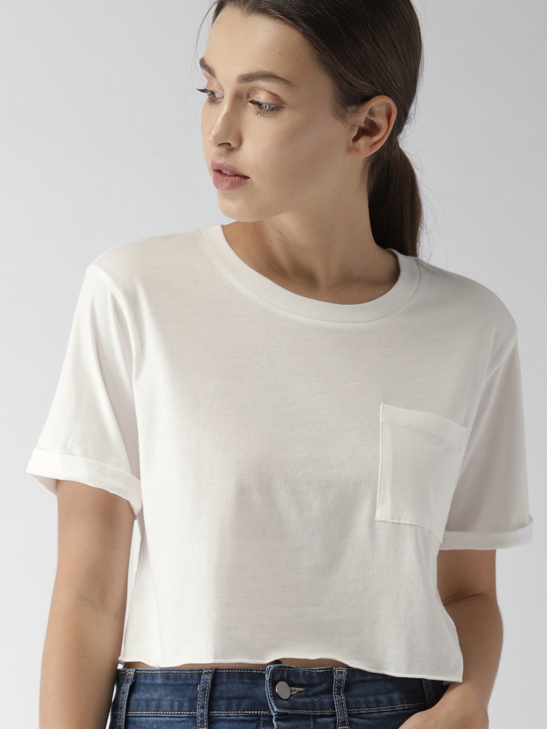 Buy FOREVER 21 Women Off White Solid Top - Tops for Women 5424363 | Myntra