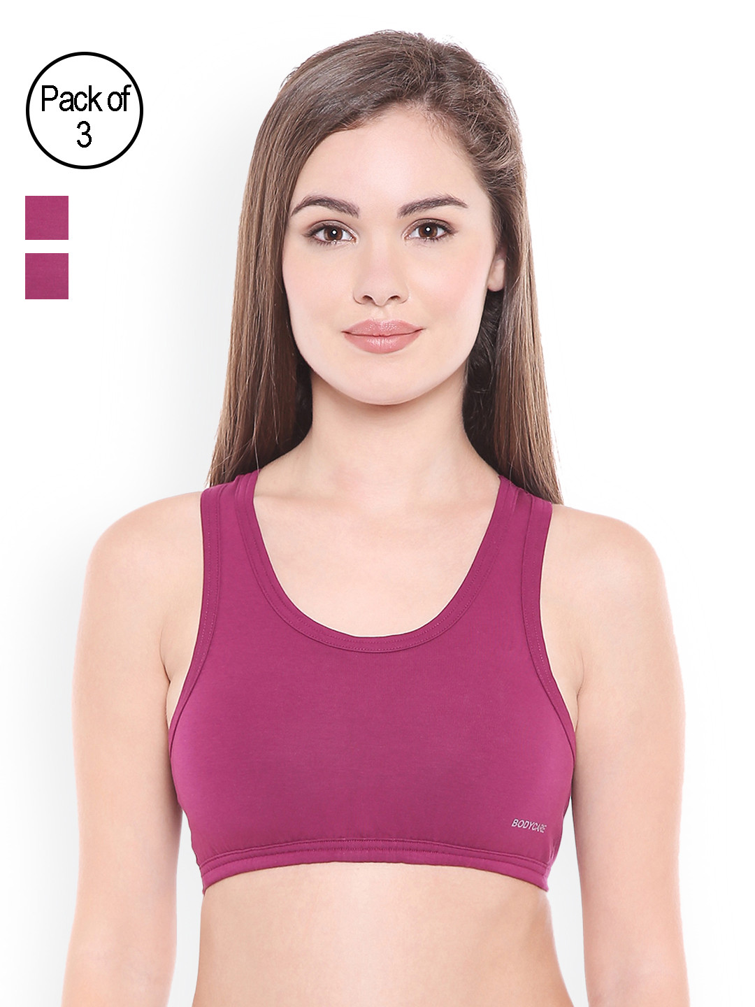 Buy Bodycare Pack Of 3 Full Coverage Sports Bras E1610WIWIWI Bra for