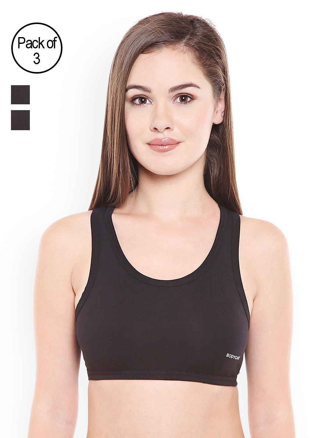 Buy Bodycare Pack Of 3 Black Sports Bras E1610 Bra for Women 5451633 Myntra