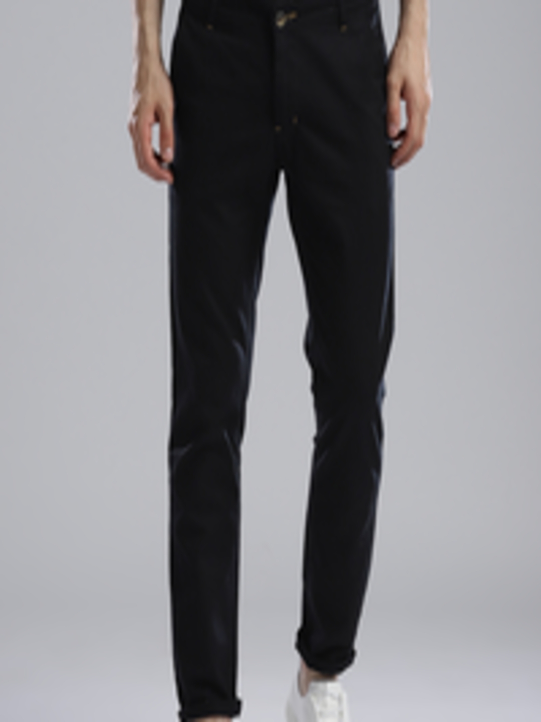 Buy Hubberholme Men Black Tapered Fit Solid Regular Trousers - Trousers ...