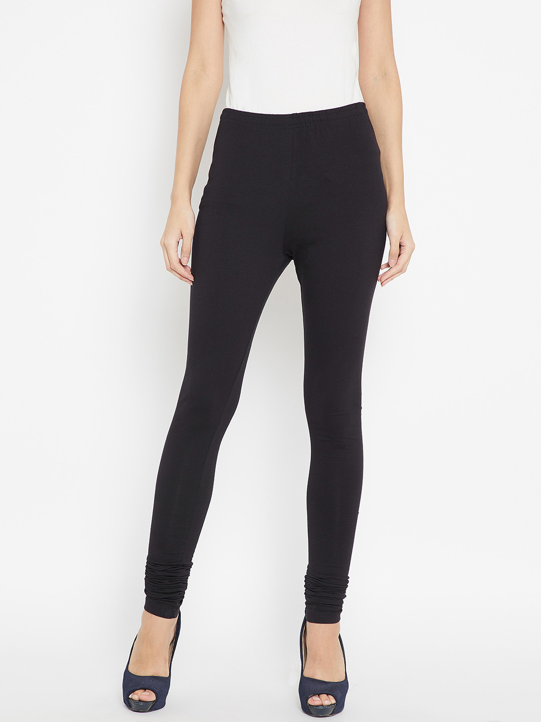 Buy Karigari Black Churidar Leggings - Leggings for Women 5452171 | Myntra