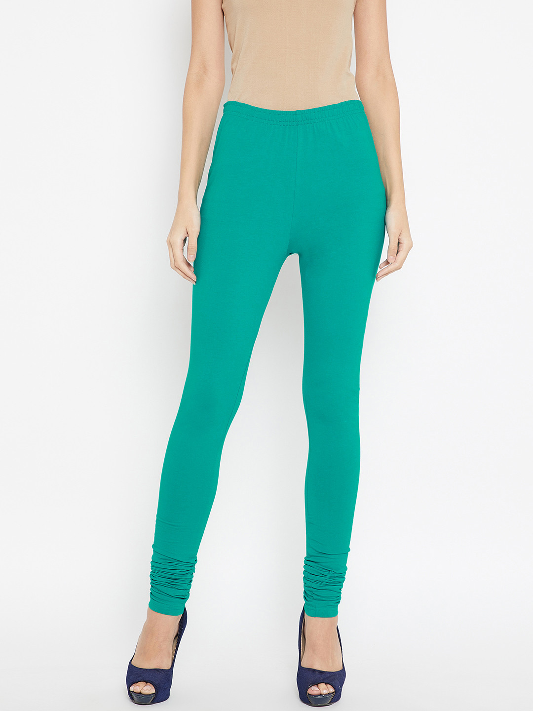 Buy Karigari Green Churidar Leggings - Leggings for Women 5452218 | Myntra