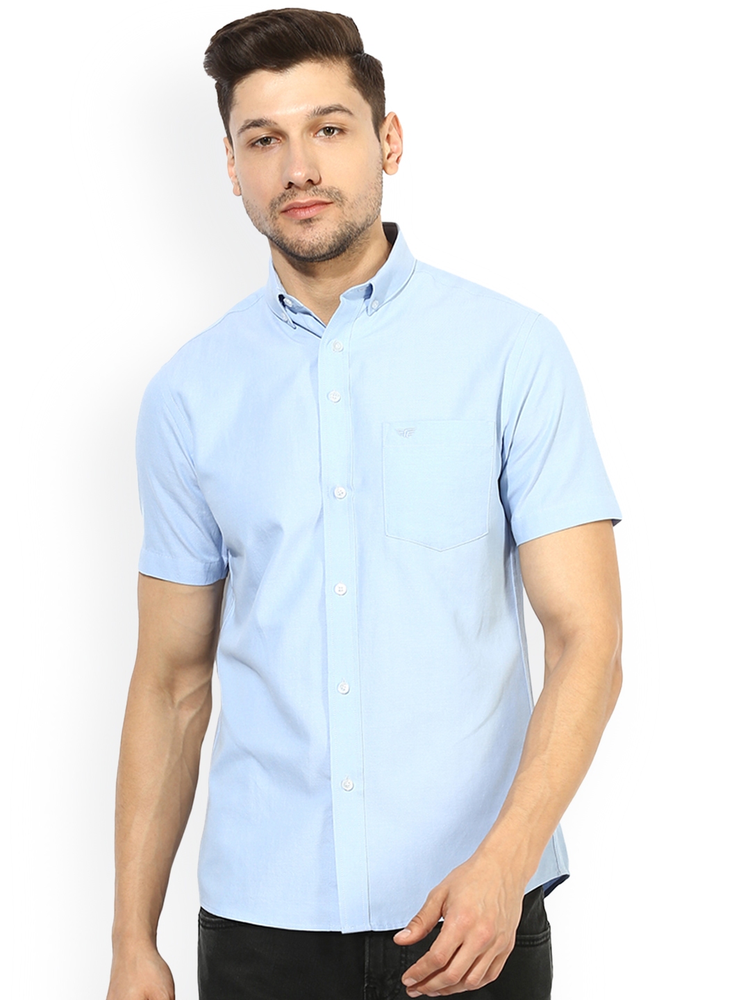 Buy Red Tape Men Blue Comfort Regular Fit Solid Casual Shirt - Shirts ...