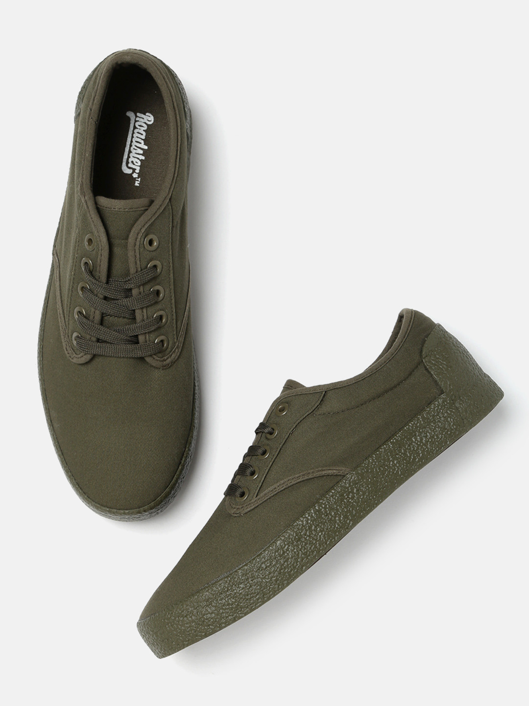 Buy Roadster Men Olive Green Sneakers Casual Shoes for Men 5497620