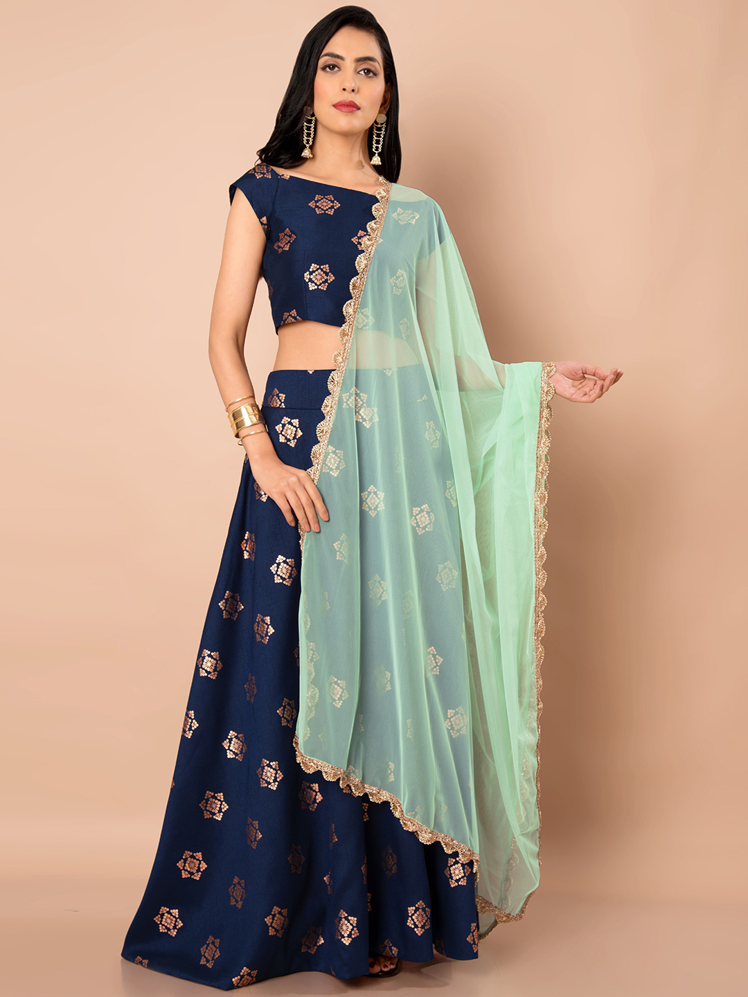 Buy INDYA Sea Green Solid Dupatta Dupatta for Women 5505196 Myntra