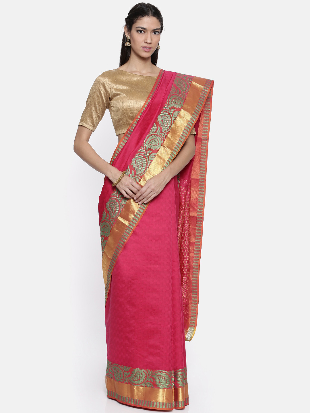 Buy The Chennai Silks Classicate Pink Woven Design Pure Silk Saree Sarees for Women 5507808